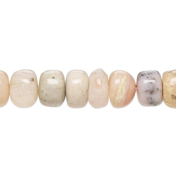 Pink opal 1pkg1, hand-cut rondelle bead natural 8 inch 9x3mm-10x8mm image number 0