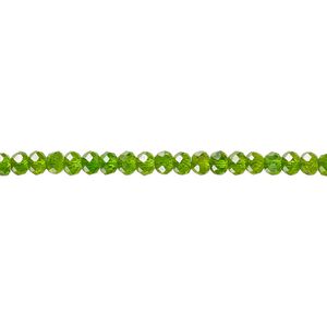 Chrome diopside 1pkg1, hand-cut faceted round bead natural 15.5-16 inch 3-3.5mm