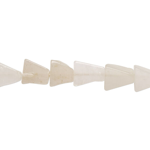 Bead, grey quartz (natural), 8x8x7mm-13x13x11mm hand-cut flat triangle, C grade, Mohs hardness 7. Sold per 13-inch strand. image number 0