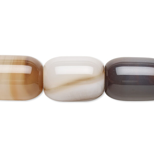 Brown striped agate 1pkg1, barrel bead B grade, 15 inch 17x13mm-18x13mm image number 0