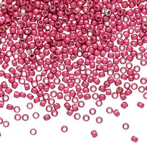 Seed bead, TOHO BEADS®, glass, pkg/50g, #11 round, opaque galvanized PermaFinish matte orchid (TR-11-PF563F).