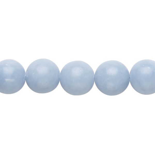 Angelite 1pkg1, round bead natural 8 inch 10mm image number 0