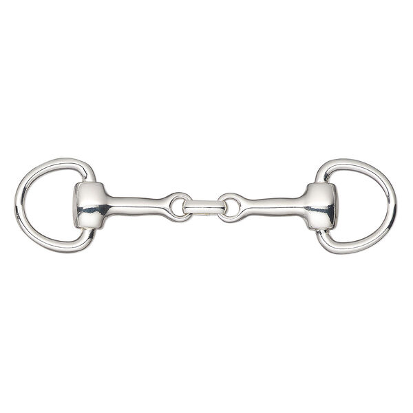 Focal, silver-finished "pewter" (zinc-based alloy), 3-1/2 x 7/8-inch snaffle bit. Sold individually. image number 0