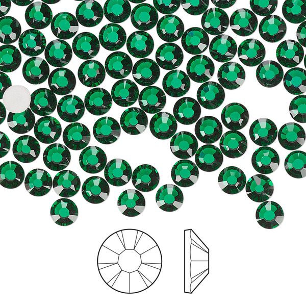 Flat back 1440pk emerald foil back, Preciosa MAXIMA Czech crystal rhinestone 3.8-4mm chaton rose round SS16 image number 0