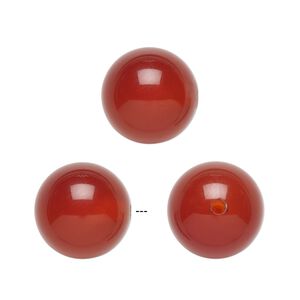 Carnelian 1pkg2, half-drilled round bead 12mm
