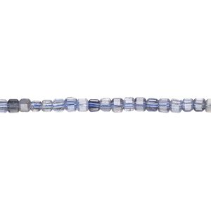 Iolite 1pkg1, faceted cube bead natural 15.5-16 inch 2-2.5mm