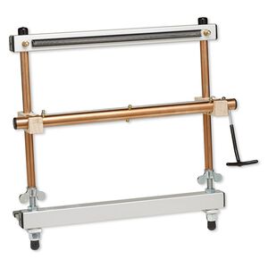 Loom, beading and tapestry, pkg/1, Mirrix Big Sister, aluminum / steel / copper, 13.5 to 22.5 inches, makes a piece 34x13 inches.