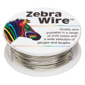 Wire, Zebra Wire™, tinned copper, silver color, round, 18 gauge. Sold per 10-yard spool.