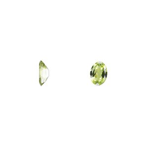 Peridot 1pkg1, hand-cut faceted oval gem natural 7x5mm