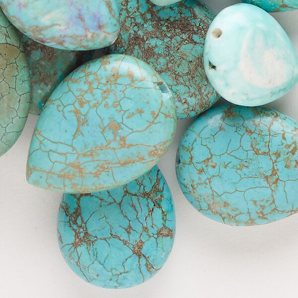 Magnesite 1pkg30, puffed teardrop bead mix 20x15mm-26x19mm image number 0