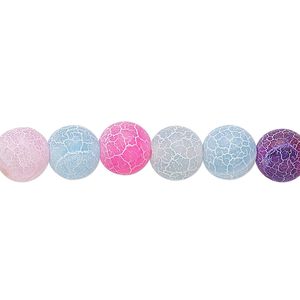 Crackle agate 1pkg1, matte round bead 8 inch 8mm