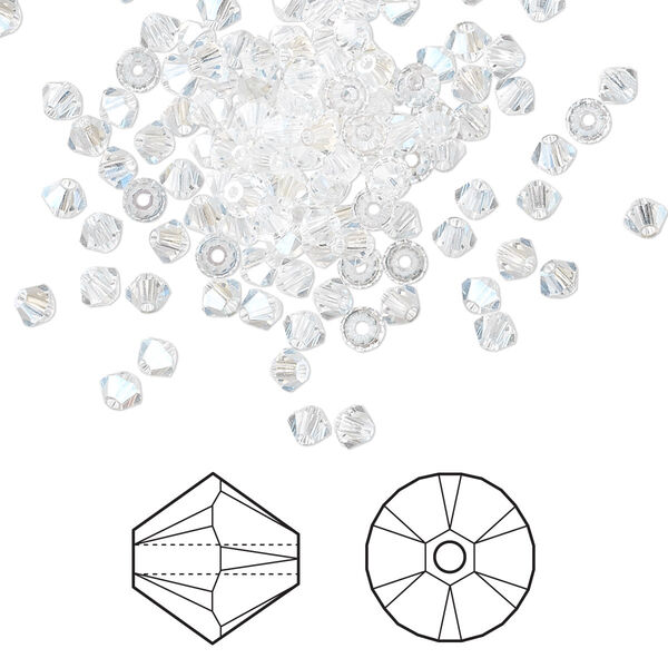 Bead 48pk crystal moonlight, Crystal Passions® 3mm bicone 5328 image number 0