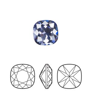 Fancy stone 1pk tanzanite foil back, Preciosa MAXIMA Czech crystal rhinestone 12mm cushion square