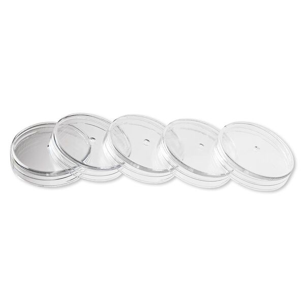 Organizer cap, Space Saver, plastic, clear, 1-5/8 inch round. Sold per pkg of 5. image number 0
