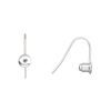 Ear wire 1pkg100, earstud converter, gold-plated brass / silicone, 14mm fishhook with 5mm barrel, fits up to 22 gauge earstud, 50 pair image number 0