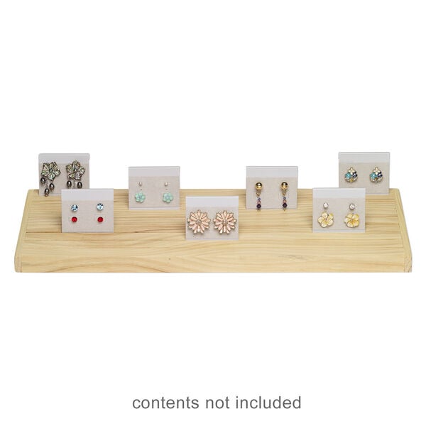 Display, earring card holder, lacquered wood, 1-1/2 x 15 x 5-1/2 inch inclined. Sold individually. image number 0