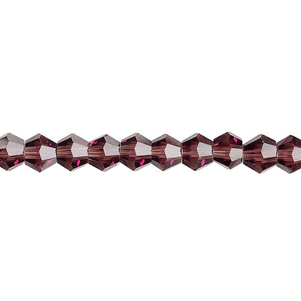 Bead 1pk transparent amethyst purple, Celestial Crystal® 6mm bicone 15.5-16 inch image number 0