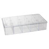 Organizer box, clear, 11x6x2-inches with 15 compartments. Sold individually. image number 1