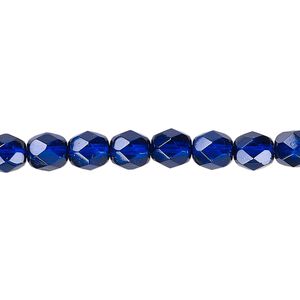 Bead, Czech fire-polished dipped décor glass, plum, 6mm faceted round. Sold per 15-1/2" to 16" strand, approximately 65 beads.