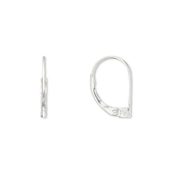 Ear wire leverback 1pkg2 sterling silver-filled, 16mm, 1 pair image number 0