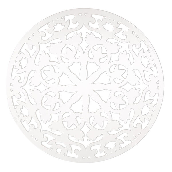 Focal, Lazer Lace™, stainless steel, 42mm single-sided fancy domed round. Sold per pkg of 2. image number 0