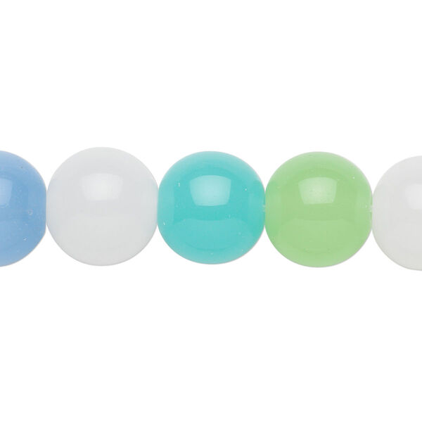 Bead, glass, mixed colors, 12mm round. Sold per 36-inch strand. image number 0