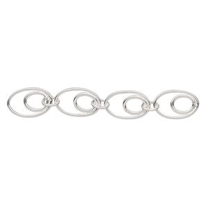 Extender chain 1pkg1 sterling silver oval, 13.5x9mm, 2.25 inch