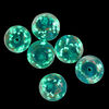 Bead, lampworked glass, clear / teal / glow-in-the-dark / gold, 12mm round. Sold per pkg of 6. image number 1