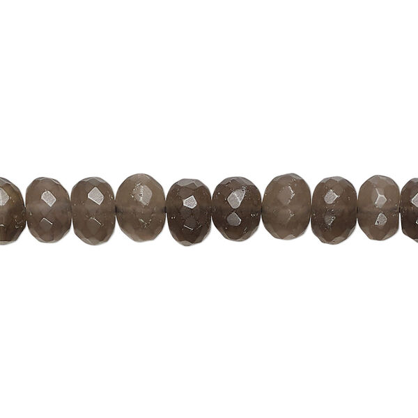 Bead, smoky quartz (heated/irradiated), 6x5mm-7x6mm hand-cut faceted rondelle, C grade, Mohs hardness 7. Sold per 14-inch strand, approximately 75 beads. image number 0