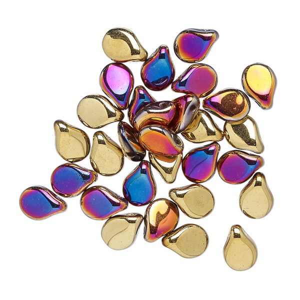 Bead, Preciosa Pip™, Czech pressed glass, opaque California violet, 7x5mm top-drilled pip. Sold per pkg of 30. image number 0