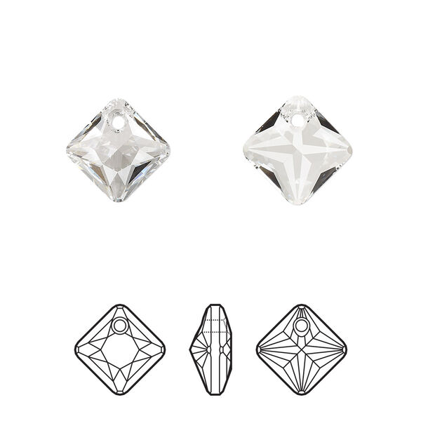 Drop 2pk crystal, Crystal Passions® 11.5mm pendant princess cut 6431 image number 0