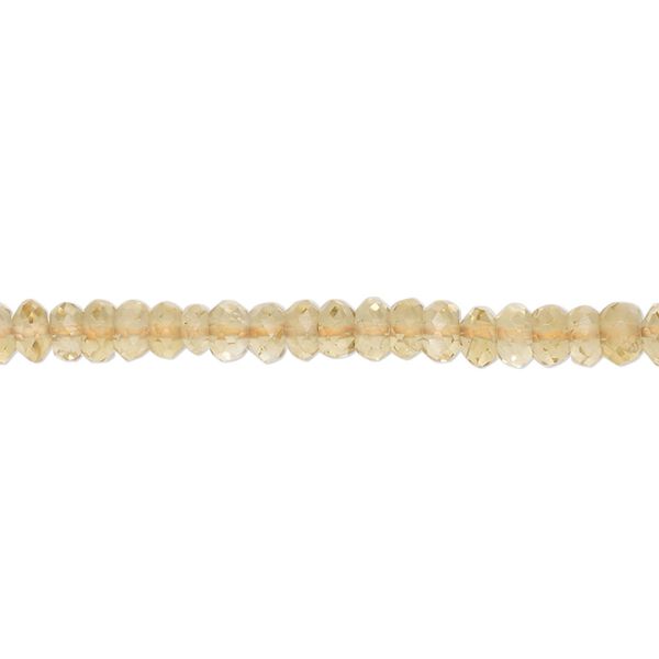 Citrine 1pkg1, hand-cut micro-faceted rondelle bead 13 inch 3x2mm-5x3mm image number 0