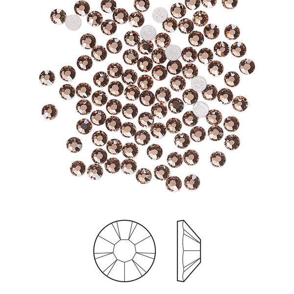 Flat back 1pkg144, dusty rose foil back Preciosa MAXIMA Czech crystal hotfix rhinestone, 2.3-2.5mm chaton rose round SS8 image number 0