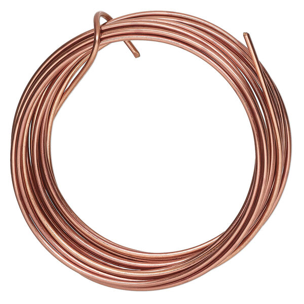 Wire, ParaWire™, antiqued copper, round, 14 gauge. Sold per 10-foot section. image number 0