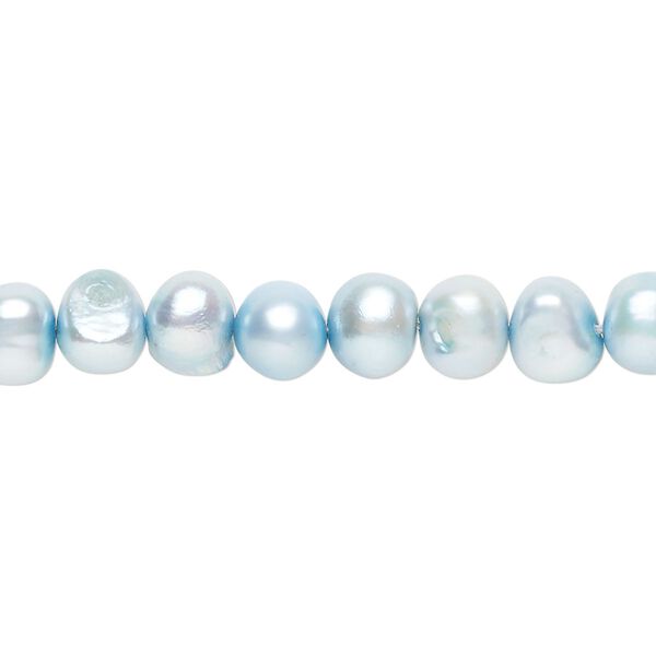 Freshwater pearl 1pkg1, semi-round, 15 inch baby blue 5-7mm cultured image number 0