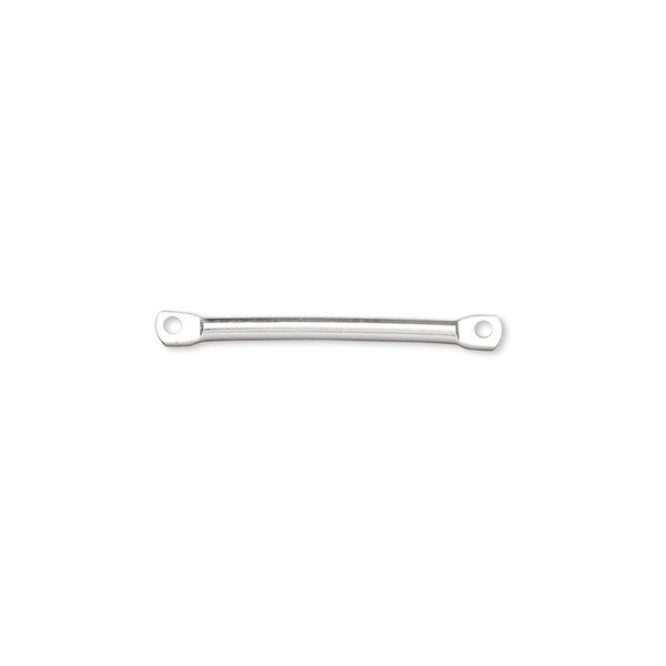 Link, silver-plated brass, 17x2mm flat end bar. Sold per pkg of 100. image number 0
