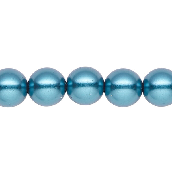 Pearl 1pk teal, Celestial Crystal&reg; 10mm round 15.5-16 inch image number 0