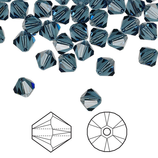 Bead 24pk Montana, Crystal Passions® 6mm bicone 5328 image number 0