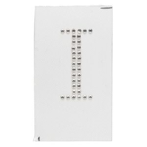 Iron-on transfer 1pk crystal clear, Preciosa Czech crystal 33.5x15mm "I"