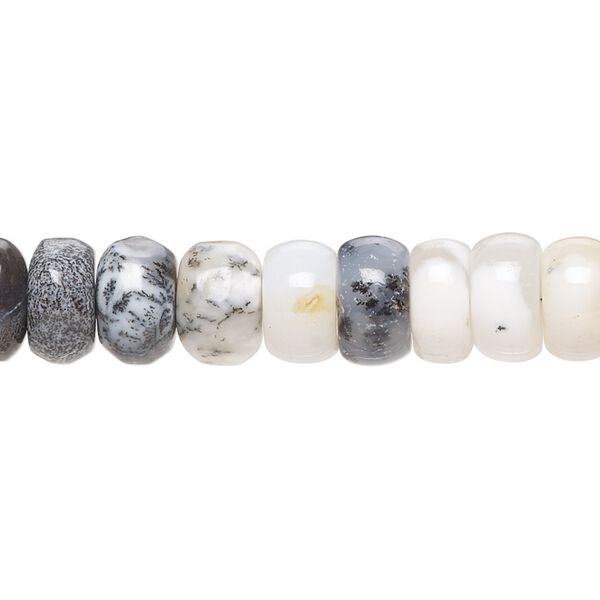 Dendritic opal 1pkg1, hand-cut rondelle bead natural 8 inch 9x7mm-10x7mm image number 0