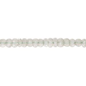 Green quartz 1pkg1, hand-cut faceted rondelle bead 13 inch 4x2mm-6x5mm