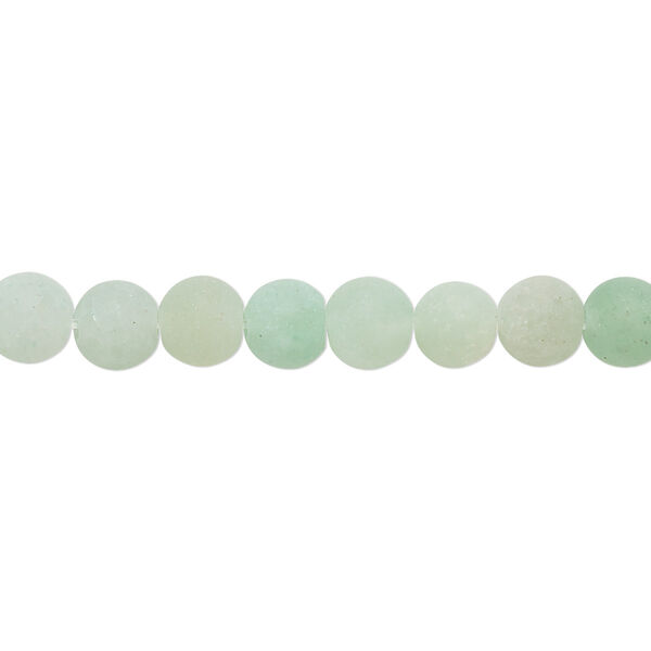 Bead 1pkg1 green aventurine, 6mm matte round B grade, 8 inch natural image number 0