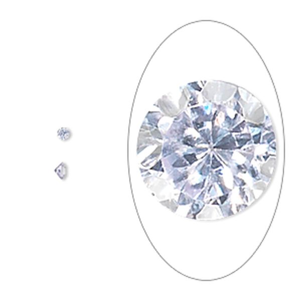 Gem, cubic zirconia, lavender, 3mm faceted round, Mohs hardness 8-1/2. Sold per pkg of 10. image number 0