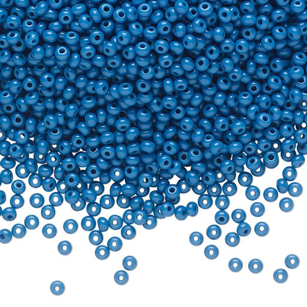 Seed bead, Preciosa Ornela Czech glass, pkg/50g, #11 rocaille, opaque patriot blue, (33220). image number 0