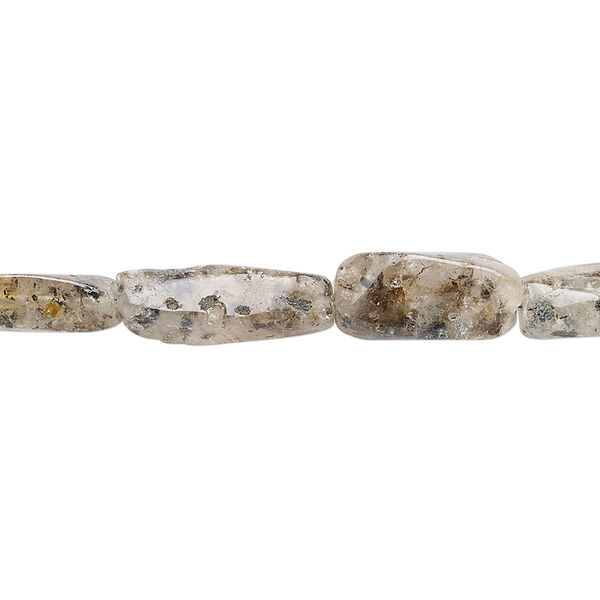 Black spotted quartz 1pkg1, hand-cut twisted square tube bead natural C grade, 13 inch 12x4mm-15x5mm image number 0