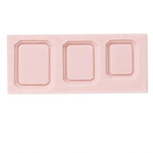 Mold, silicone, 32x24mm / 29x22mm / 25x20mm graduated rectangles, 3-1/2x1-1/2 inches overall. Sold individually.