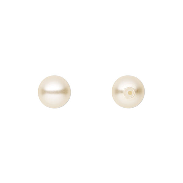 Pearl 150pk cream, Preciosa Czech crystal 8mm half-drilled round image number 0