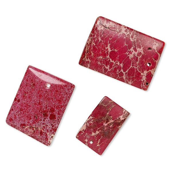 Magnesite 1pkg3, top-drilled puffed rectangle / puffed square focal / drop mix 24x16mm-37x26mm image number 0