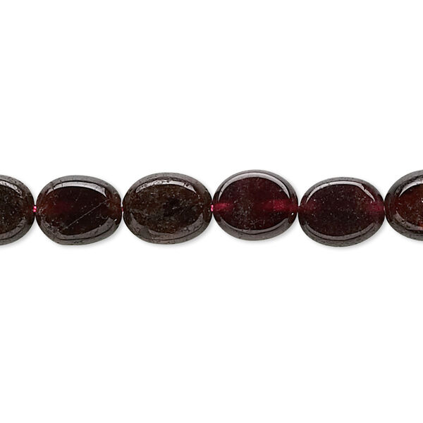 Garnet 1pkg1, hand-cut flat oval bead C grade, 15 inch 9x5mm-10x7mm image number 0
