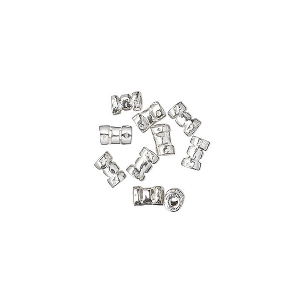 Crimp, sterling silver, 5x3mm tube, 1mm inside diameter. Sold per pkg of 10. image number 0